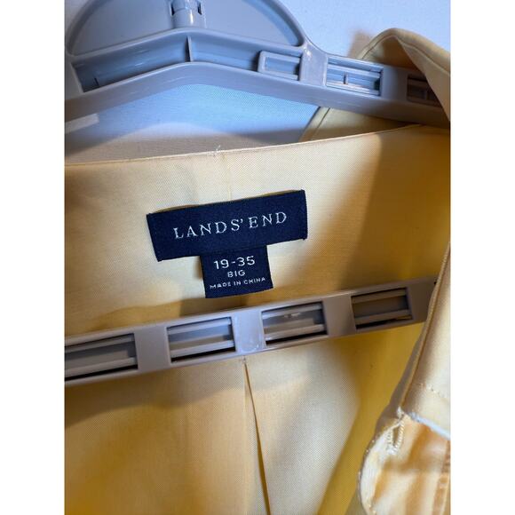 Lands’ End Men’s Dress Shirt 19-35 Big Yellow Button Down Long Sleeve Cotton - Picture 4 of 5